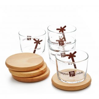 Comptoir Créole - Verres DEKOLAJ motif cocotier et Dessous de verre ANBA