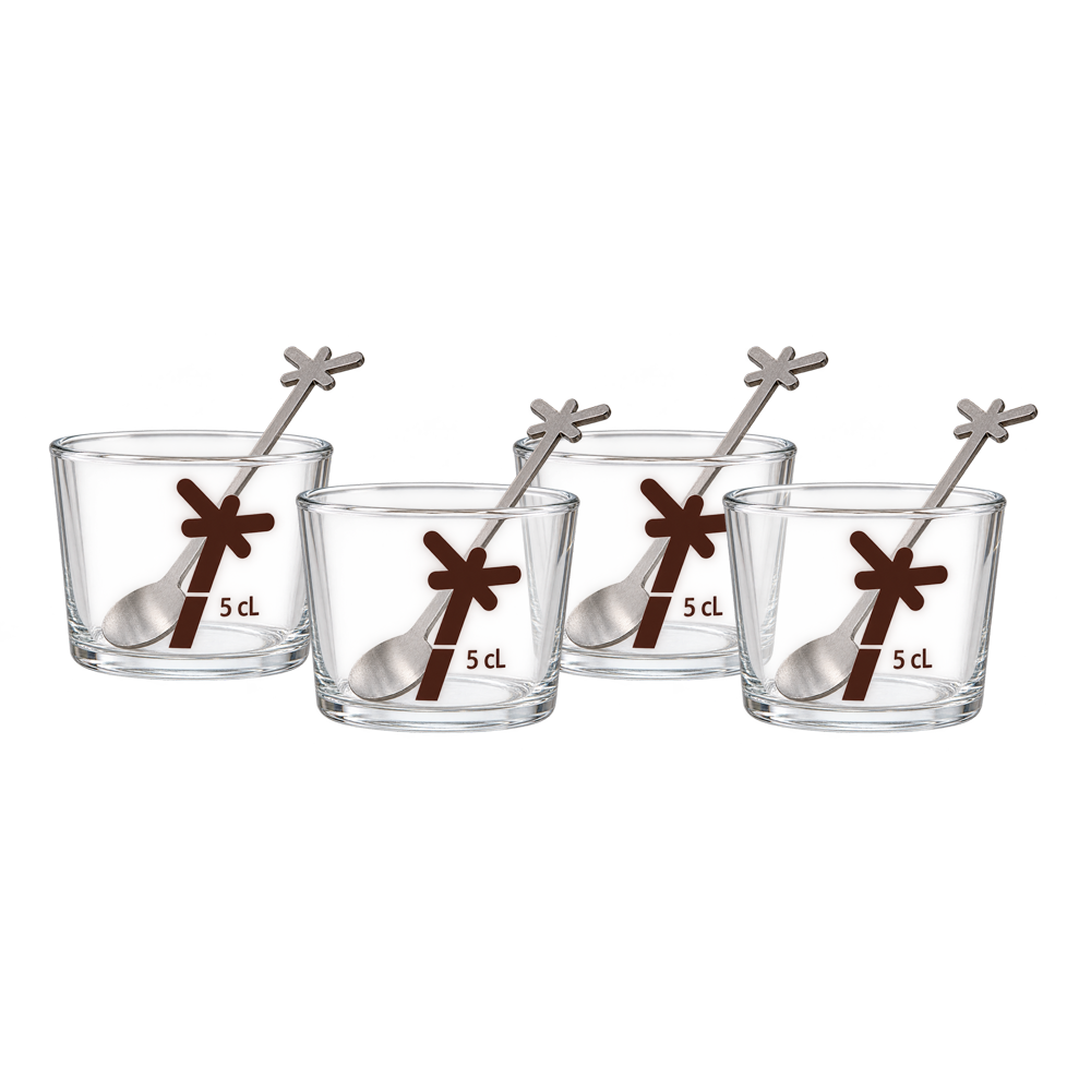 Verres Dékolaj 23 cl décor lélé & touillettes Lélé (x4)